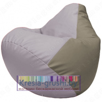 Бескаркасное кресло мешок Груша Г2.3-2502 (сиреневый, светло-серый)